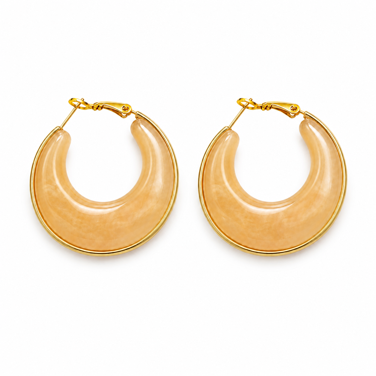 Aquarelle Resin Hoops σε Salmon από ρητίνη και ατσάλι σε λευκό φόντο