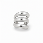 Arc Trio ear cuff ατσάλινο ασημί τριπλό σκουλαρίκι χωρίς τρύπα σε λευκό φόντο