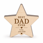 Επιτραπέζιο αστέρι Best Dad Ever από ξύλο σημύδας και διάφανο plexiglass, προσωποποιημένο δώρο για μπαμπά από τη So Cute By Dimi.