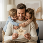 Επιτραπέζιο αστέρι Best Dad Ever από ξύλο σημύδας και διάφανο plexiglass, προσωποποιημένο δώρο για μπαμπά από τη So Cute By Dimi.