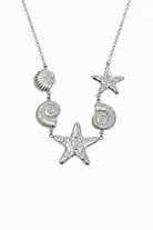 κολιέ με κοχύλια και αστερίες σε ασημί stainless steel So Cute by Dimi