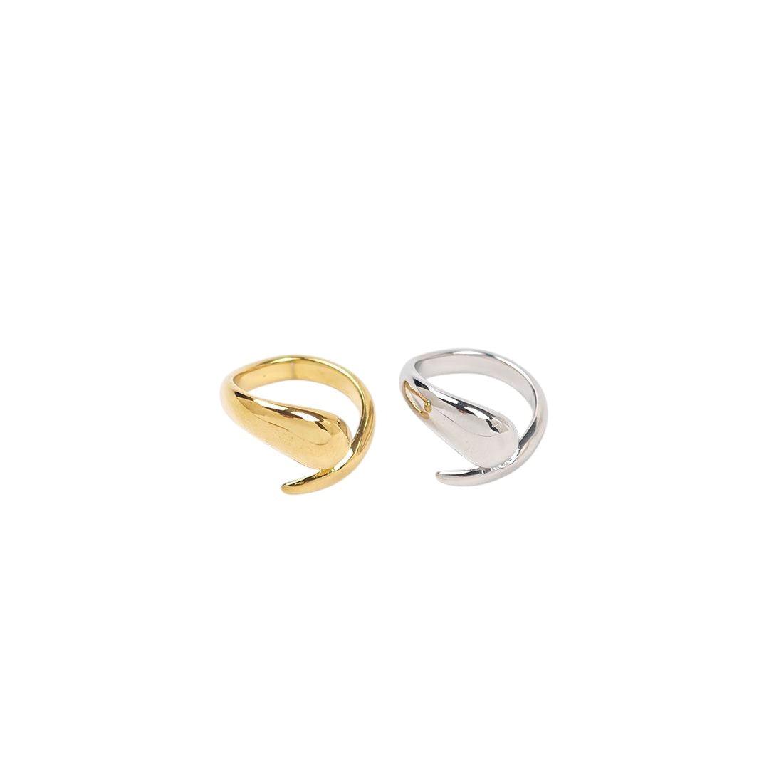 Γυναικείο δαχτυλίδι Avelis Curve Ring από ανοξείδωτο ατσάλι σε χρυσό και ασημί με minimal καμπύλο design από τη So Cute by Dimi