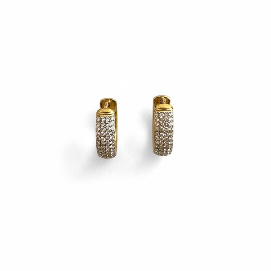 Ατσάλινα mini σκουλαρίκια κρίκοι Sparkle με ζιργκόν σε χρυσό ή ασημί – So Cute by Dimi