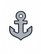 Μαγνητάκι άγκυρα από πλεξιγκλάς σε navy και ασημι ματ

