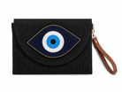 Καλοκαιρινά woven clutch bags με σχέδιο μάτι σε μαύρο χρώμα σε λευκό φόντο – So Cute by Dimi