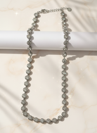 Celeste Choker –SIlver Riviera Stainless Steel Necklace, white background.  So Cute by DImi