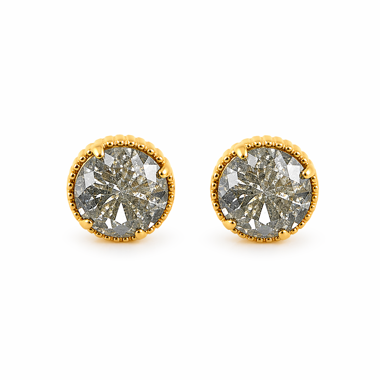 Ατσάλινα σκουλαρίκια studs γκρι με κρυσταλλική υφή Crush Glow So Cute by Dimi
