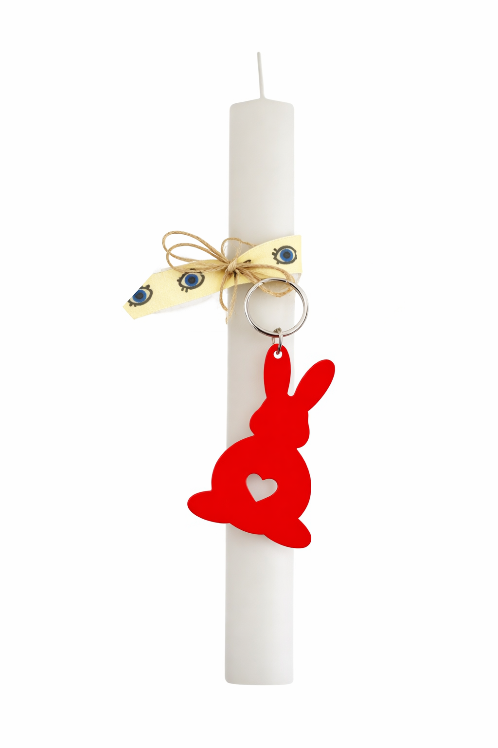 Corporate Easter Candle with Acrylic Bunny Keychain