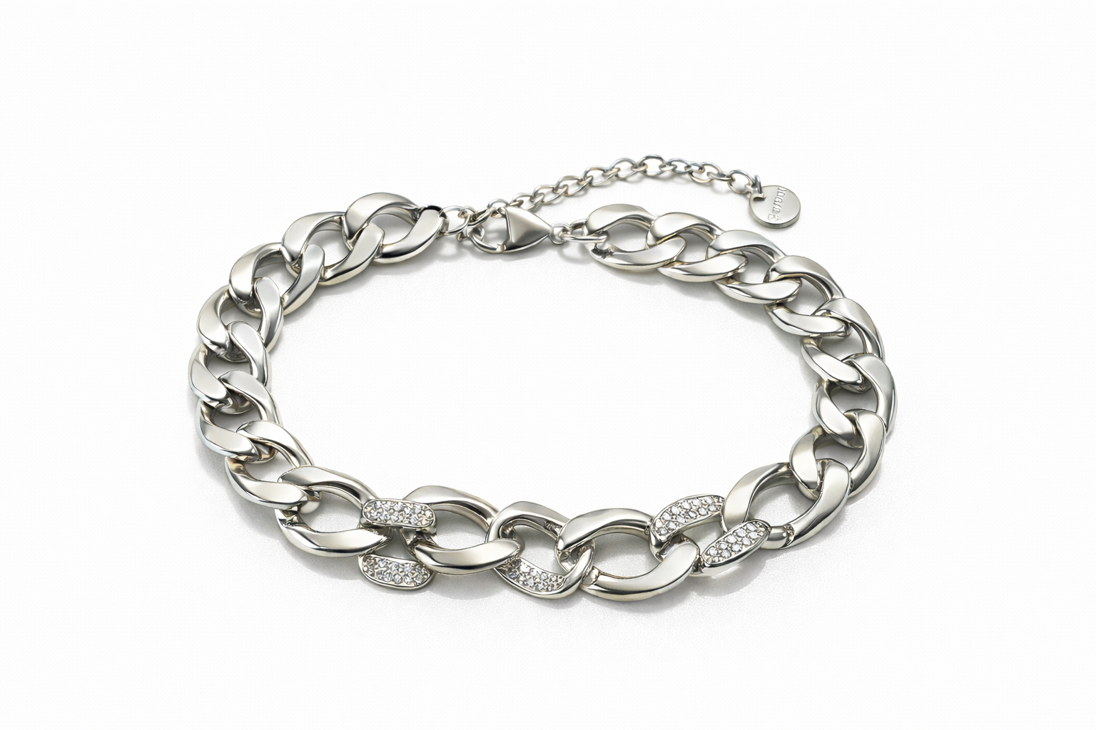 Aurelia chain bracelet με στρας από ατσάλι – So Cute by Dimi