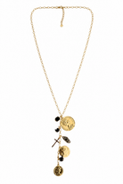 Élira Coin Y Necklace μαύρο χρυσό μακρύ κολιέ τύπου Υ full length