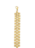 Gold stainless steel pyramid link bracelet geometric design modern jewelry