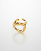 Gold stainless steel open ring on a white background, So CUte by Dimi