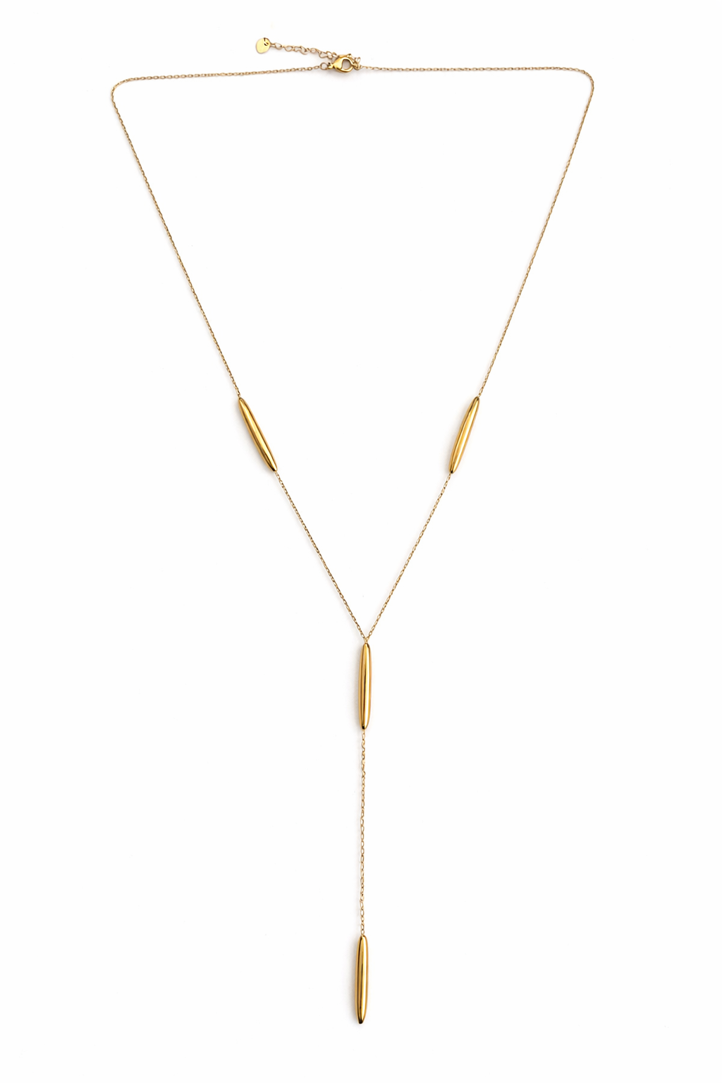 Velora Line Necklace μακρύ ατσάλινο κολιέ Y με κρεμαστό μέρος 12 εκ σε χρυσό  So Cute by Dimi