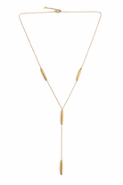 Velora Line Necklace μακρύ ατσάλινο κολιέ Y με κρεμαστό μέρος 12 εκ σε χρυσό  So Cute by Dimi