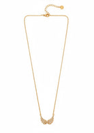 winglet necklace ατσάλινο κολιέ φτερά με ζιργκόν χρυσό  so cute by dimi