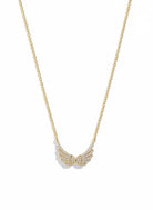 winglet necklace ατσάλινο κολιέ φτερά με ζιργκόν χρυσό so cute by dimi