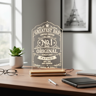 LED φωτιστικό Greatest Dad Limited Edition από διάφανο plexiglass με χάραξη laser και δυνατότητα προσωποποίησης από τη So Cute By Dimi.
