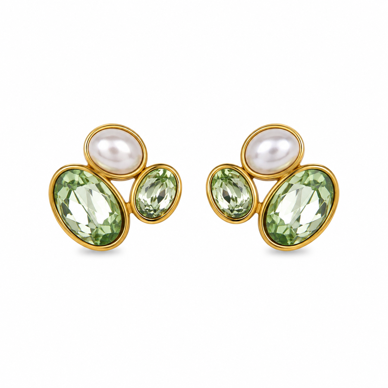Elegant statement earrings σε πράσινη και διάφανη εκδοχή