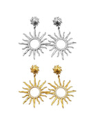 Σκουλαρίκια ήλιος stainless steel χρυσά και ασημί statement summer Heliora Sun Drop, So Cute by DImi