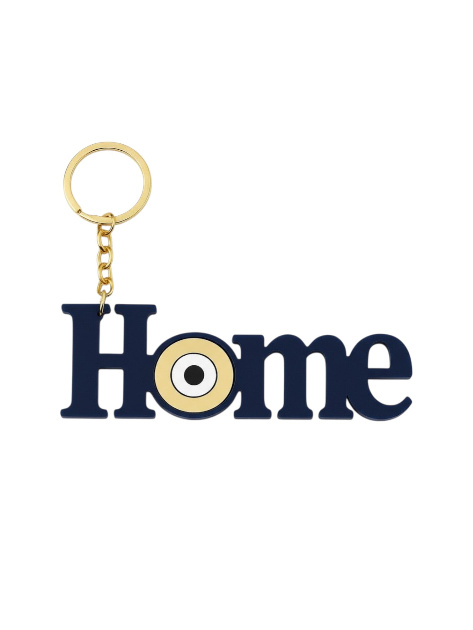 Χειροποίητο μπρελόκ HOME από plexiglass με μάτι σε χρυσό καθρέφτη – So Cute by Dimi