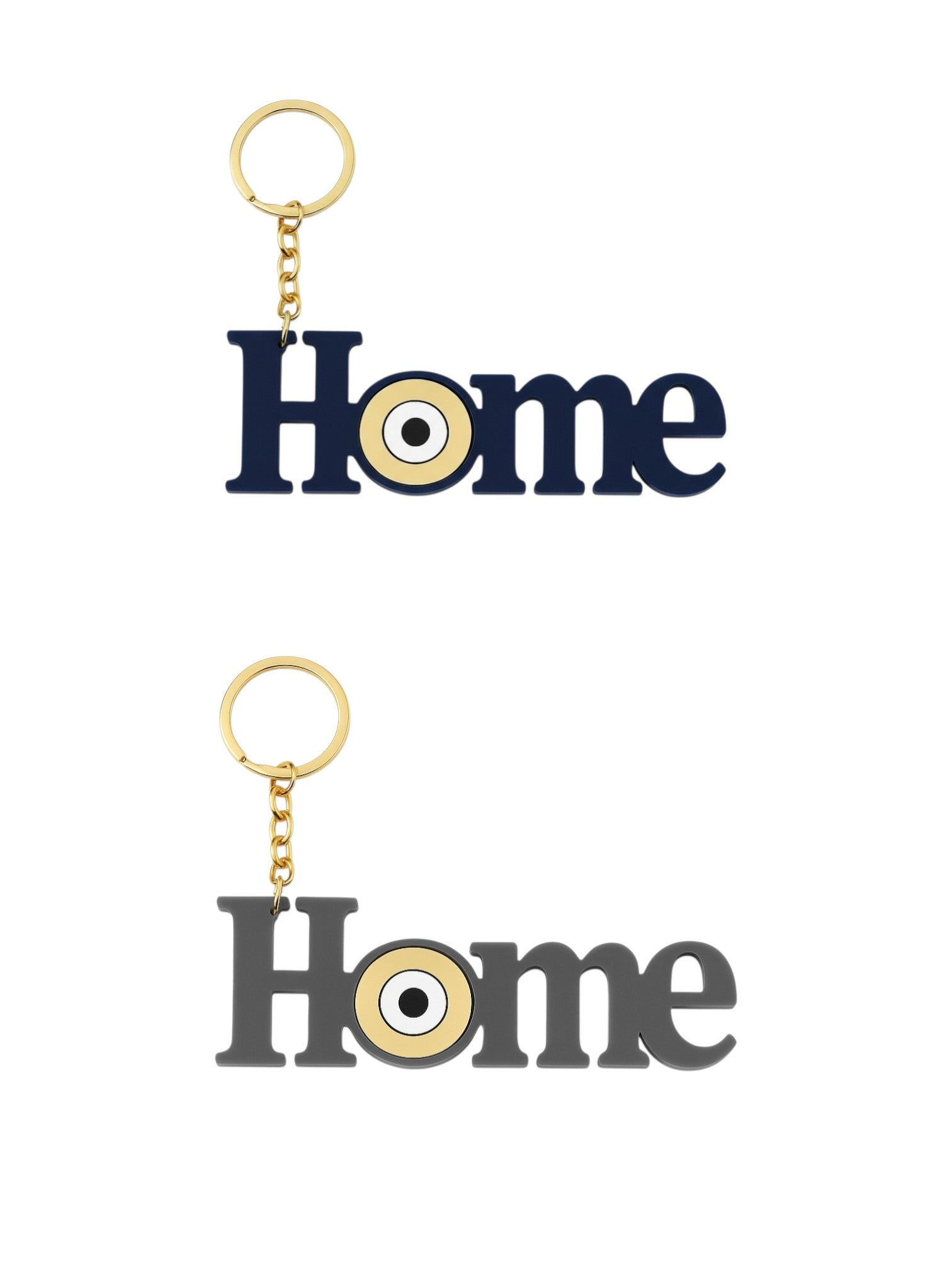 Χειροποίητο μπρελόκ HOME από plexiglass με μάτι σε χρυσό καθρέφτη – So Cute by Dimi