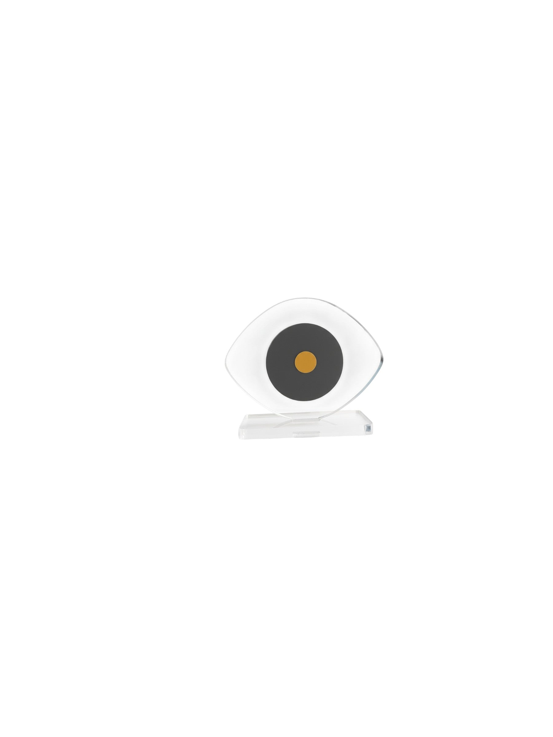 Mini grey evil eye plexiglass decor with gold detail small size – So Cute by Dimi