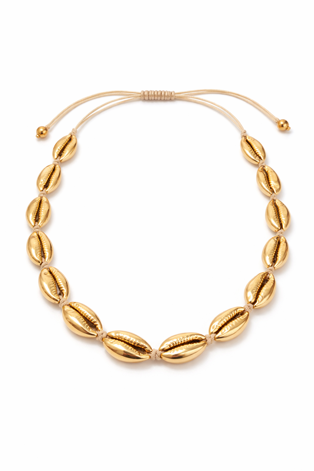 Choker κολιέ Kalypso με μεταλλικά κοχύλια σε χρυσό χρώμα κοντά στον λαιμό – minimal καλοκαιρινό κόσμημα, So Cute by Dimi