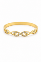 Ατσάλινο βραχιόλι Line Infinity Bracelet σε χρυσό με σύμβολο infinity και πέτρες So Cute by Dimi