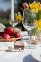 Μίνι πασχαλινό διακοσμητικό αυγό 6εκ από rose gold καθρέφτη με λευκό μάτι