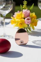 Μίνι πασχαλινό διακοσμητικό αυγό 6εκ από rose gold καθρέφτη με λευκό μάτι
