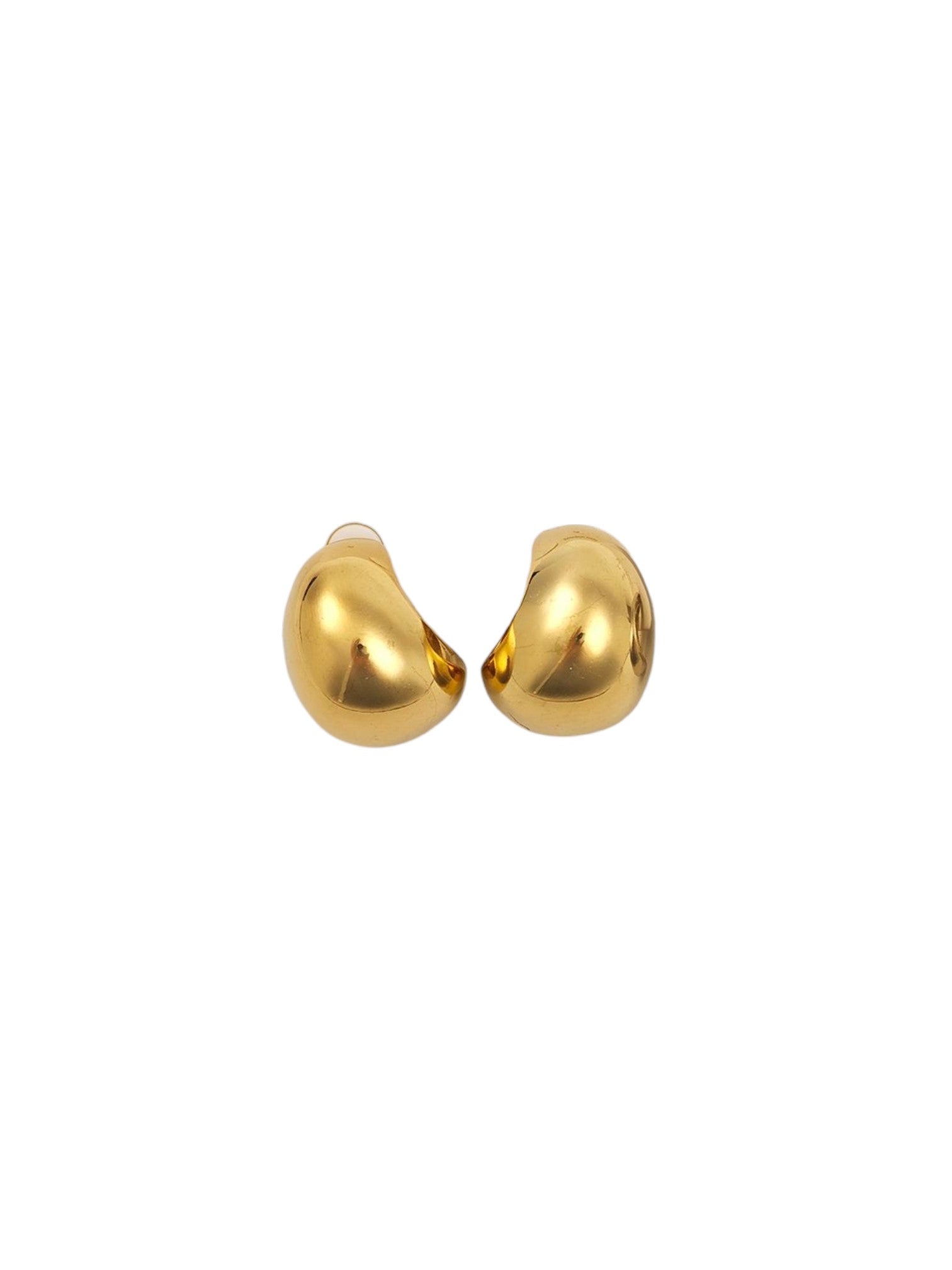 Mirelle Dome Earrings χρυσά ατσάλινα σκουλαρίκια ear nail με glossy επιφάνεια minimal design So Cute by Dimi