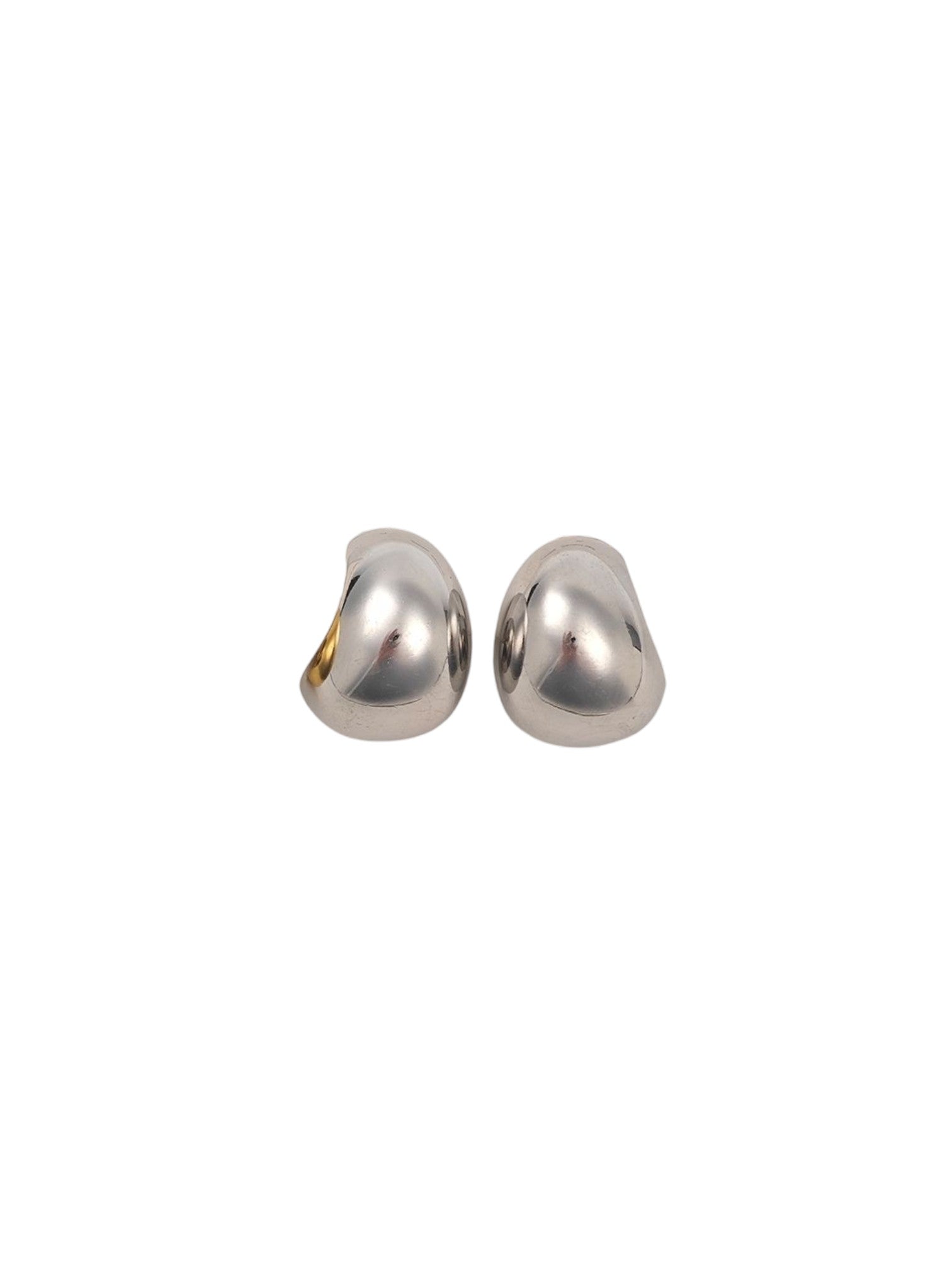 Mirelle Dome Earrings ασημί ατσάλινα σκουλαρίκια ear nail με glossy φινίρισμα minimal design So Cute by Dimi