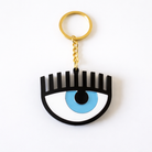 Keychain with eye design on a white background