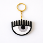Keychain with eye design on a white background
