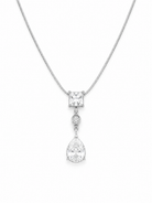 Noor Necklace ατσάλινο κολιέ με τετράγωνο ζιργκόν και κρεμαστή σταγόνα σε ασημί χρώμα So Cute by Dimi