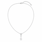 Noor Necklace ατσάλινο κολιέ με τετράγωνο ζιργκόν και κρεμαστή σταγόνα σε ασημι χρώμα So Cute by Dimi