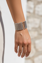 Γυναικείο cuff βραχιόλι Nyra Fringe Cuff από ανοξείδωτο ατσάλι σε ασημί από τη So Cute by Dimi