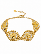 Olympia Coin Bracelet ατσάλινο χρυσό βραχιόλι με coins και ζιργκόν So Cute by Dimi