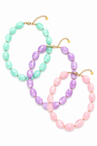 So Cute By Dimi Pastel Pebble Necklace με οβάλ pebble χάντρες σε παστέλ αποχρώσεις και χρυσές λεπτομέρειες