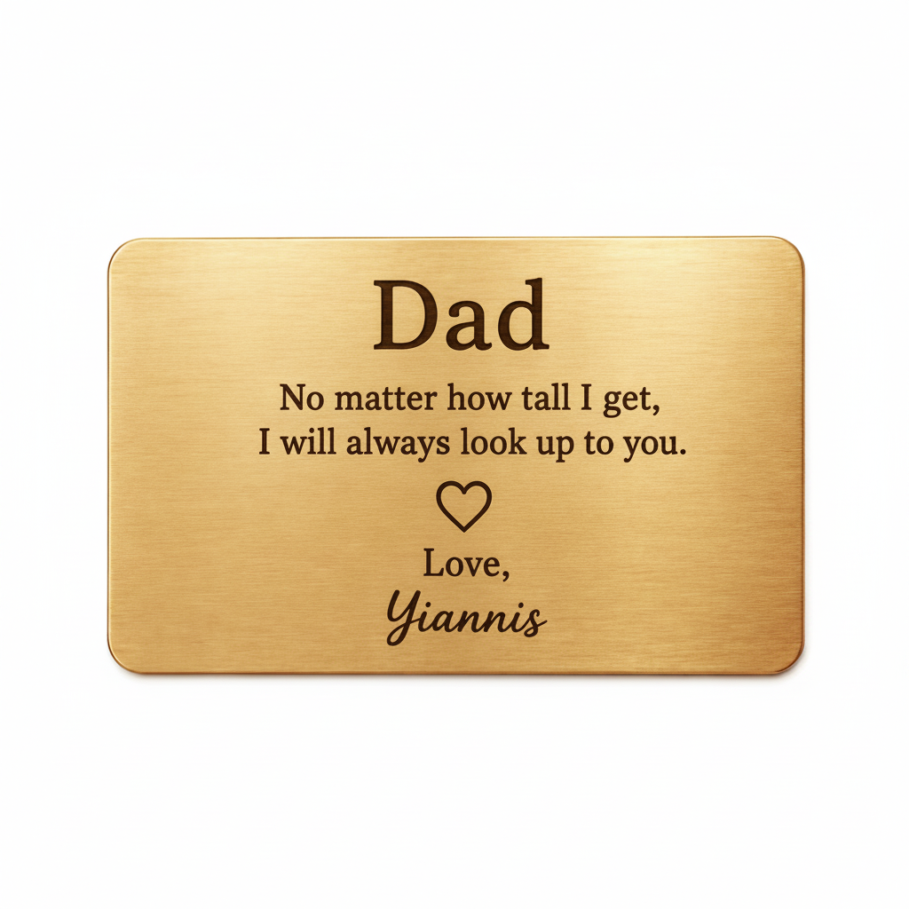 Προσωποποιημένη Wallet Card για μπαμπά από plexiglass με χάραξη laser και δυνατότητα προσθήκης ονόματος από τη So Cute By Dimi.