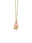 ατσάλινο κολιέ με λουλούδι enamel χρυσό roselle bloom necklace colorful floral pendant