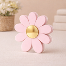 minimal acrylic daisy flower decor pink plexiglass with gold mirror center spring decoration
