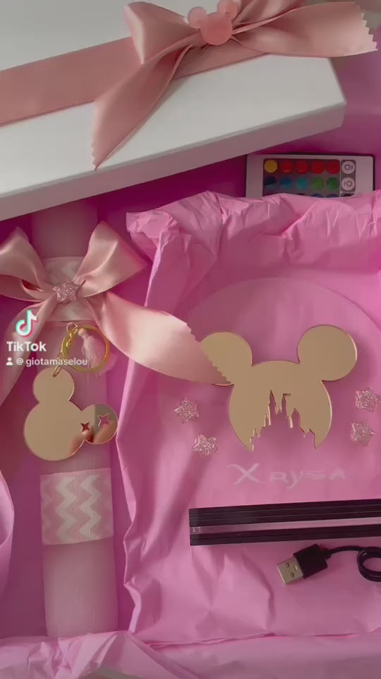 Σετ πασχαλινή λαμπάδα Minnie και ασορτί LED φωτιστικό συσκευασμένα μαζί – ιδανικό πασχαλινό παιδικό δώρο