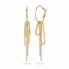 Paperclip Glam Earrings – Ατσάλινα Κρίκοι με Charms & Κρύσταλλα | So Cute by Dimi