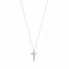 Stainless steel double-cross necklace with crystals in silver – So Cute by Dimi.