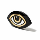 Γούρι μάτι από μαύρο πλεξιγκλάς με χρυσό & ασημί καθρέφτη – So Cute by Dimi