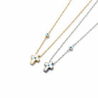 Mini Cross Eye Necklace – Ατσάλινο Κολιέ με Σμάλτο & Ματάκι | So Cute by Dimi