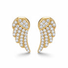 Crystal Angel Studs – Ατσάλινα Σκουλαρίκια με Φτερό Αγγέλου & Ζιργκόν | So Cute by Dimi