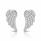 Crystal Angel Studs – Ατσάλινα Σκουλαρίκια με Φτερό Αγγέλου & Ζιργκόν | So Cute by Dimi
