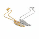 Crystal Angel Wing Necklace – Ατσάλινο Κολιέ με Φτερό & Ζιργκόν | So Cute by Dimi